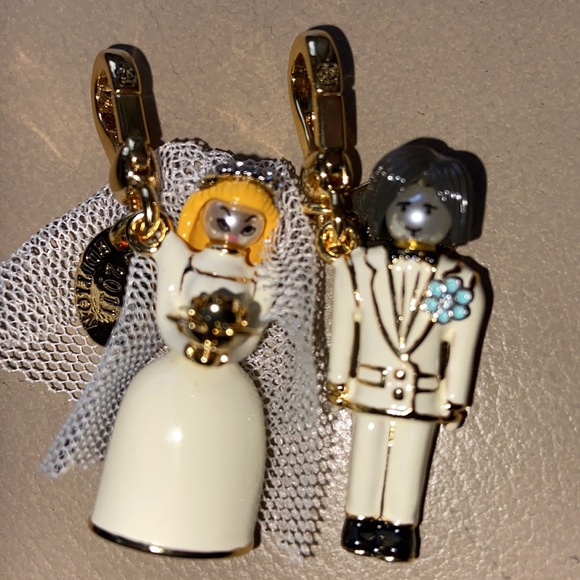 New VINTAGE Y2K JUICY COUTURE WEDDING COUPLE BRIDE GROOM CHARMS (2) - Picture 2 of 13
